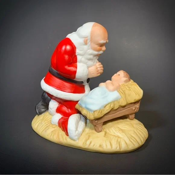 Vintage The Kneeling Santa by Roman Baby Jesus Christmas 1983 VTG Figurine - Picture 1 of 7